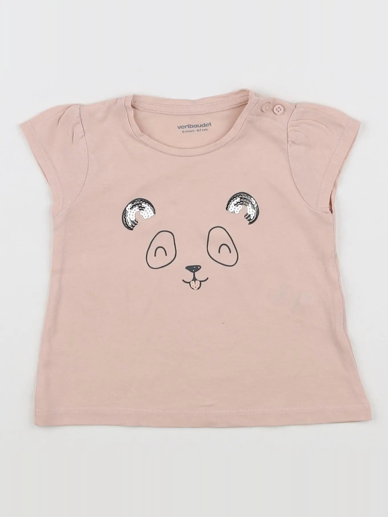 Vertbaudet - tee-shirt rose - 6 mois
