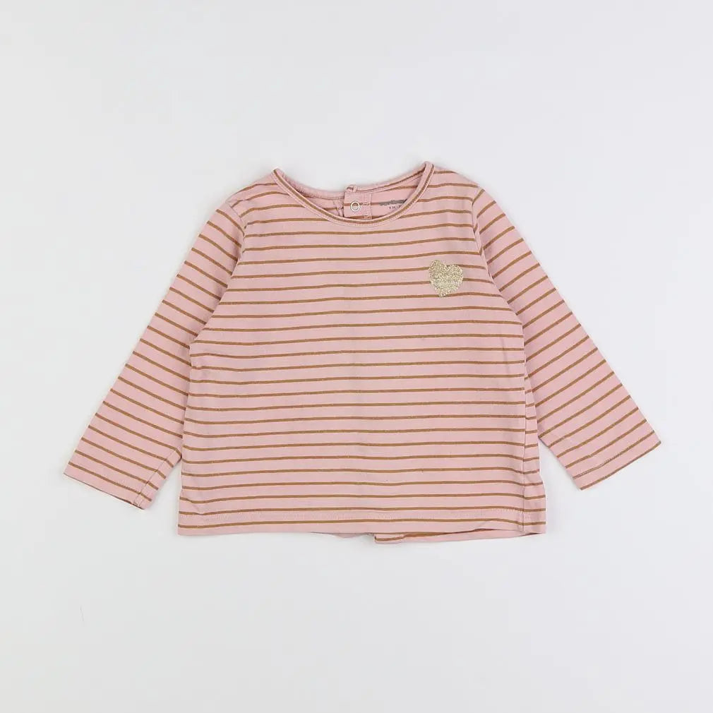 Vertbaudet - tee-shirt rose - 9 mois