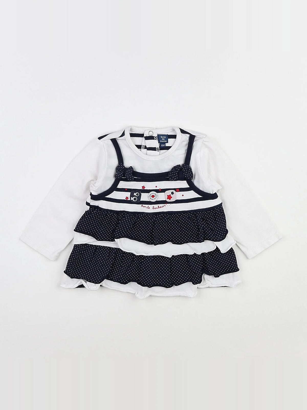 Terre de marins - robe bleu, blanc - 6 mois