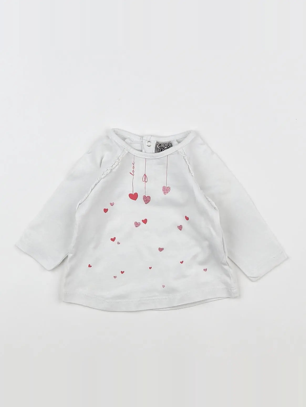 Tape à l'oeil - tee-shirt blanc, rose - 3 mois
