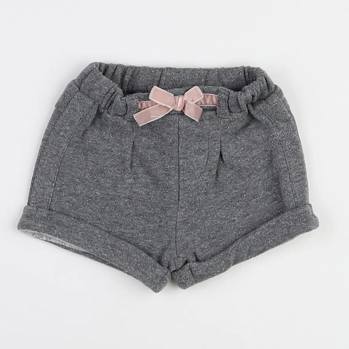 Vertbaudet - short gris, rose - 3 mois