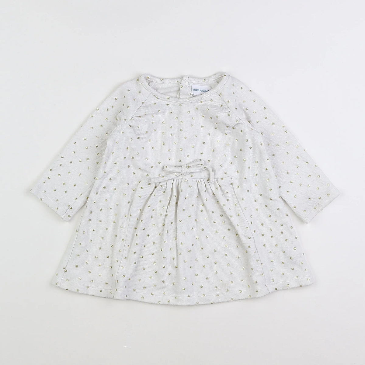 Vertbaudet - robe blanc, or - 12 mois