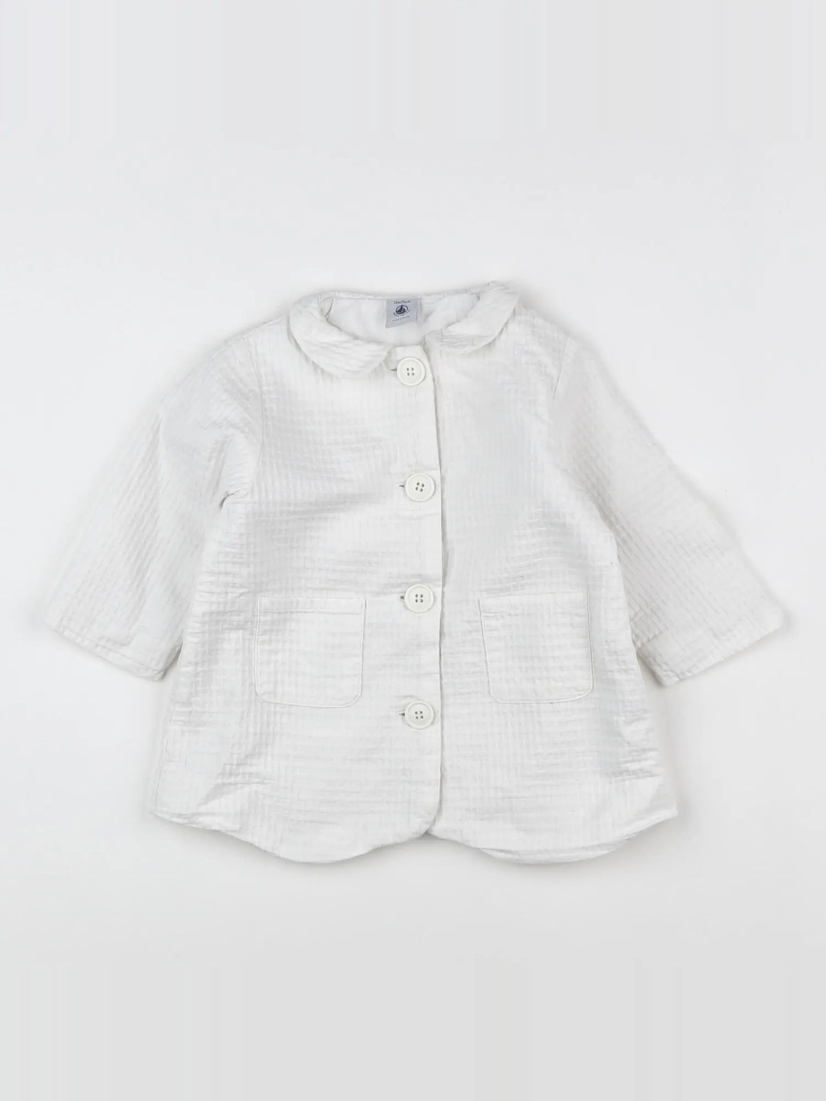 Petit Bateau - veste blanc - 12 mois