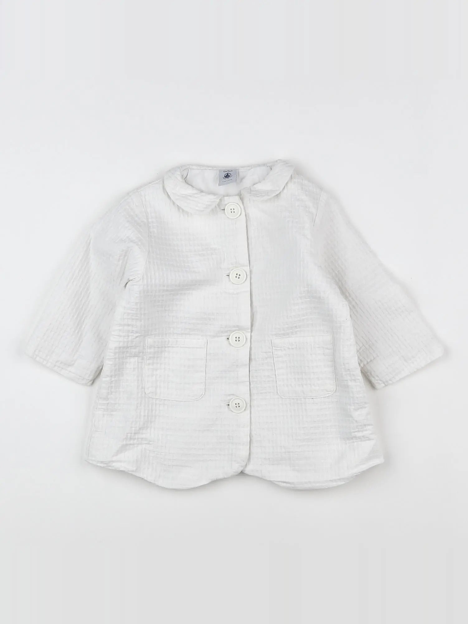 Petit Bateau - veste blanc - 12 mois