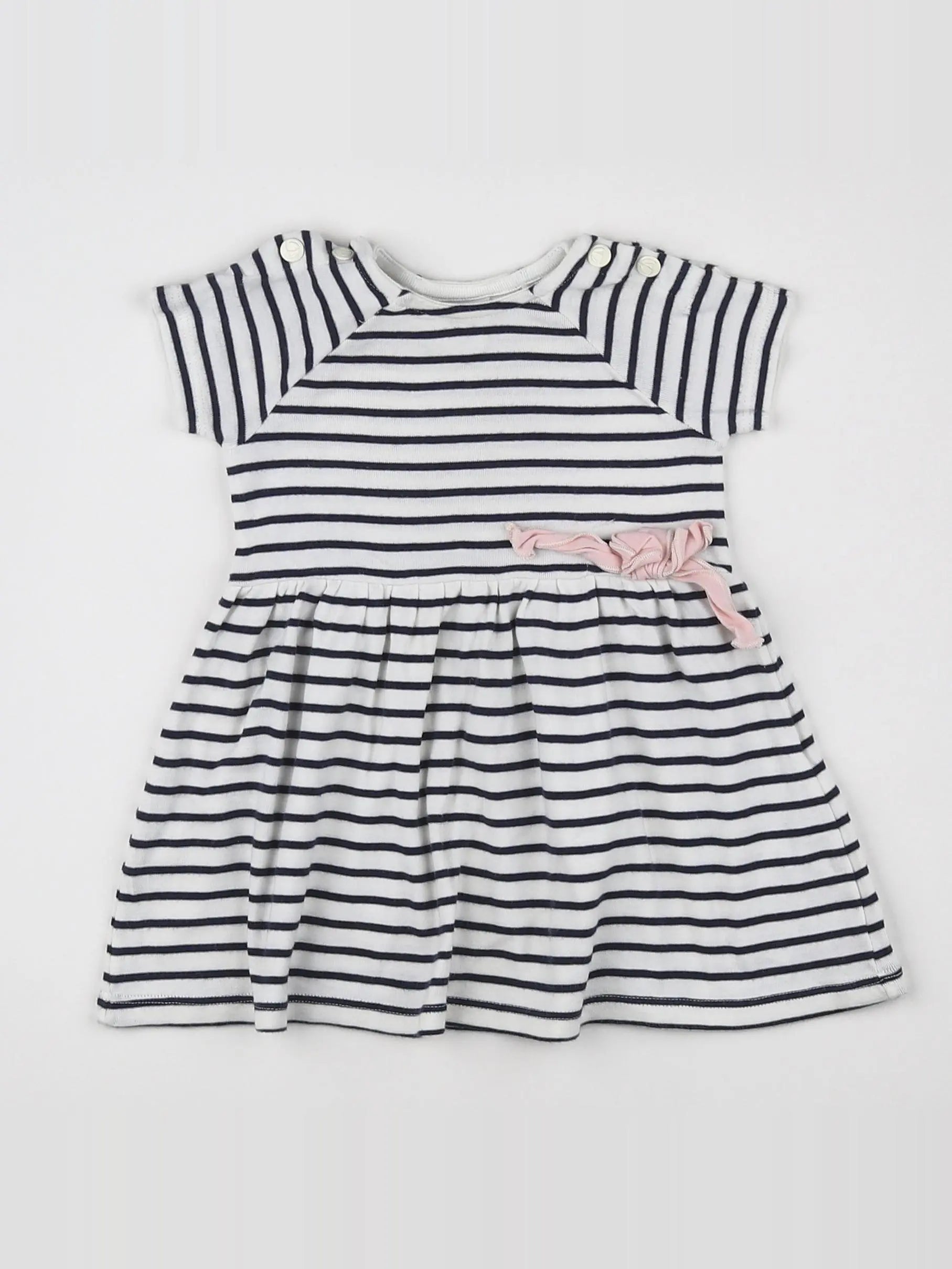 Petit Bateau - robe blanc - 6 mois