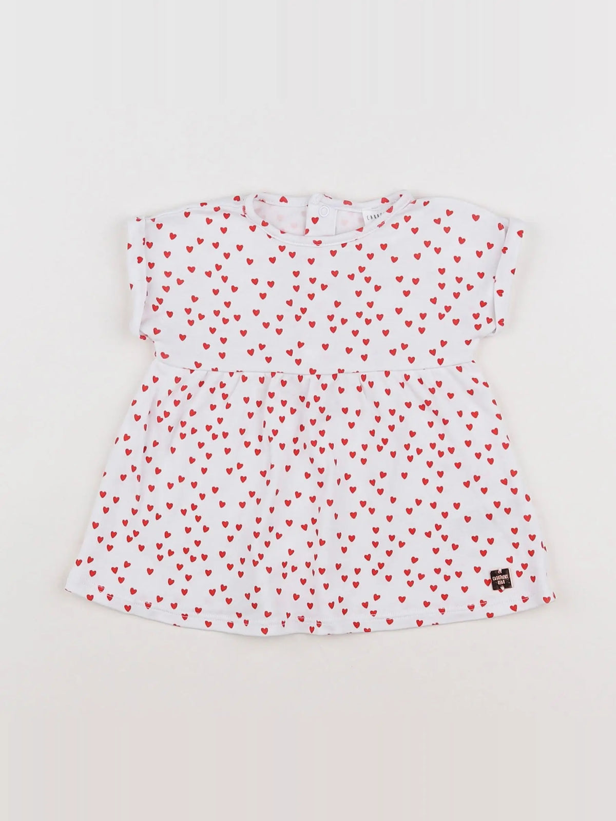 Carrément Beau - robe blanc, rouge - 3 mois