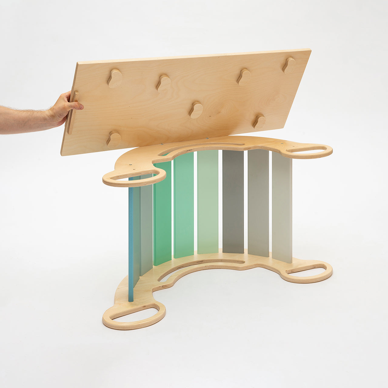Ensemble (grand) - Triangle de Pikler + 2 planches à double face + bascule d’équilibre