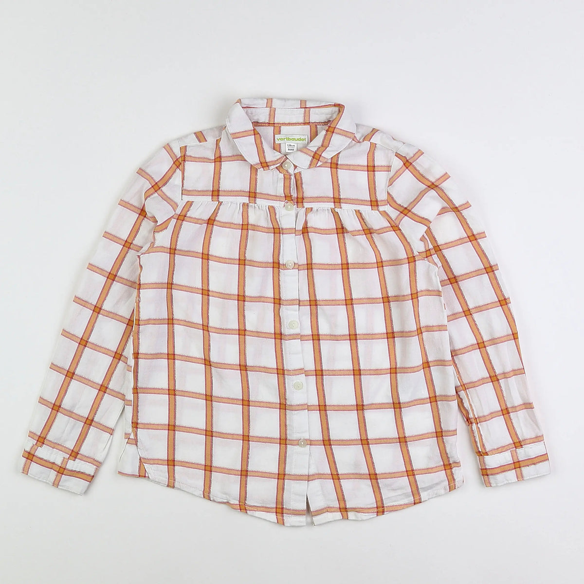 Vertbaudet - chemise orange - 8 ans
