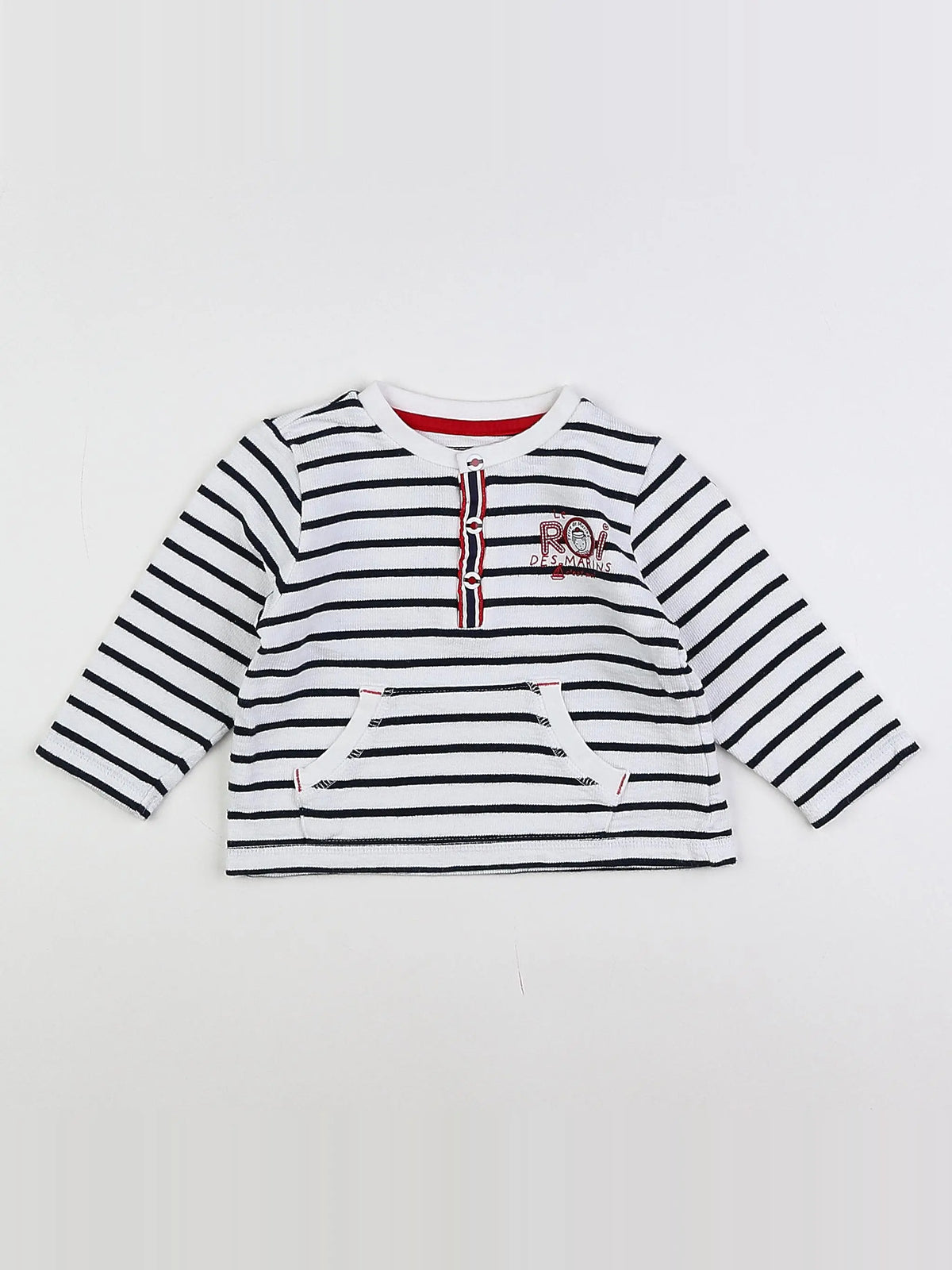 Terre de marins - sweat bleu, blanc - 12 mois