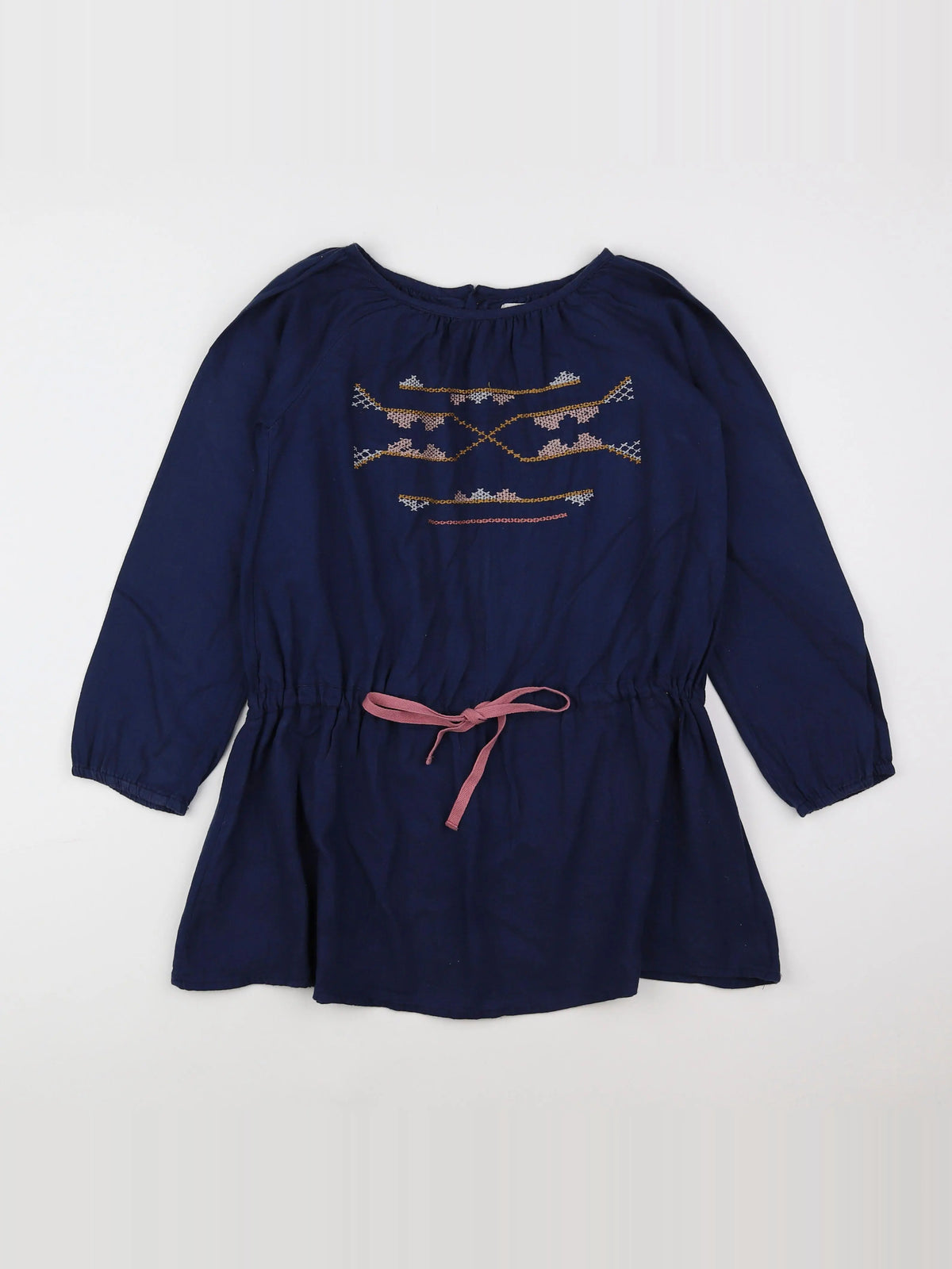 Bonnet à Pompon - robe bleu - 10 ans