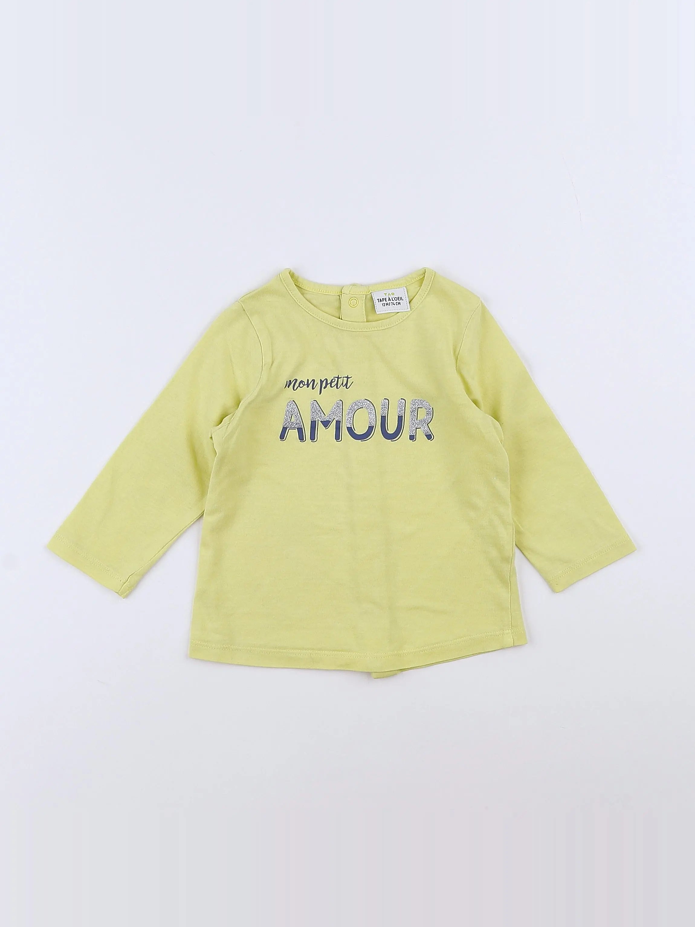 Tape à l'oeil - tee-shirt jaune, argent - 12 mois