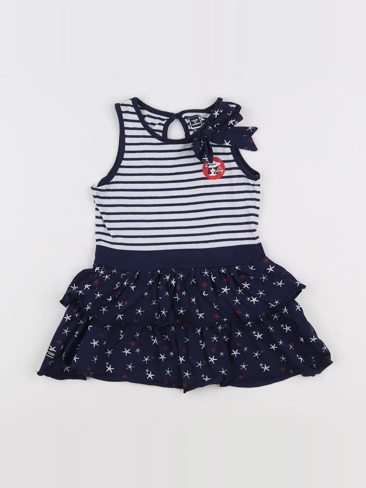 Terre de marins - robe blanc, bleu - 12 mois