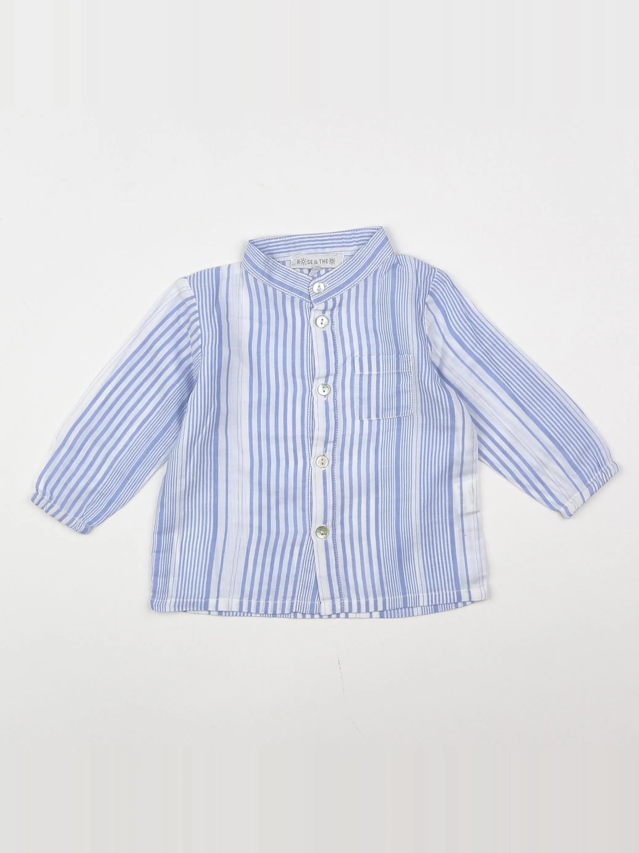 Rose et théo - chemise bleu - 6 mois