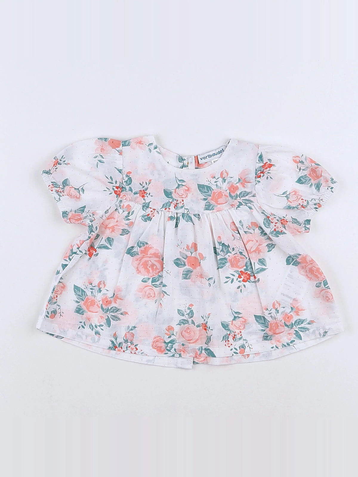 Vertbaudet - blouse blanc, rose - 18 mois