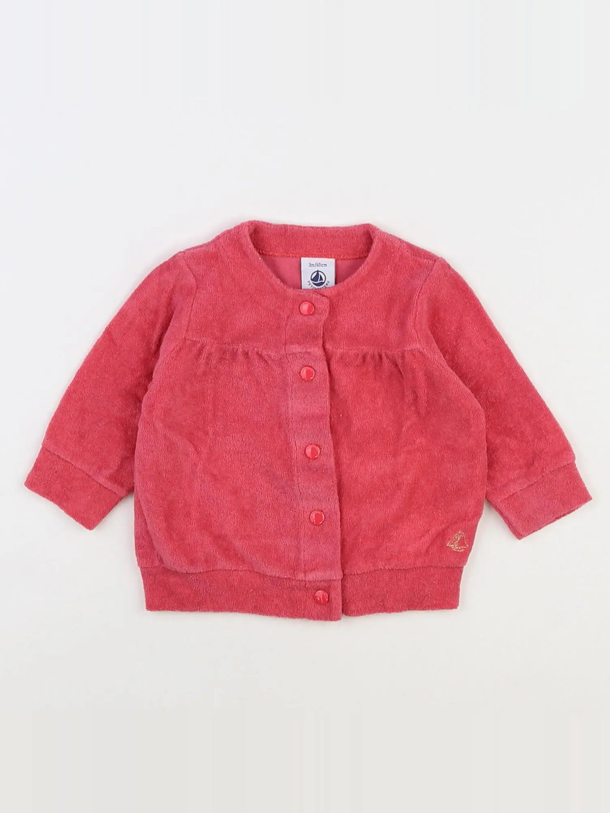 Petit Bateau - gilet rose - 3 mois