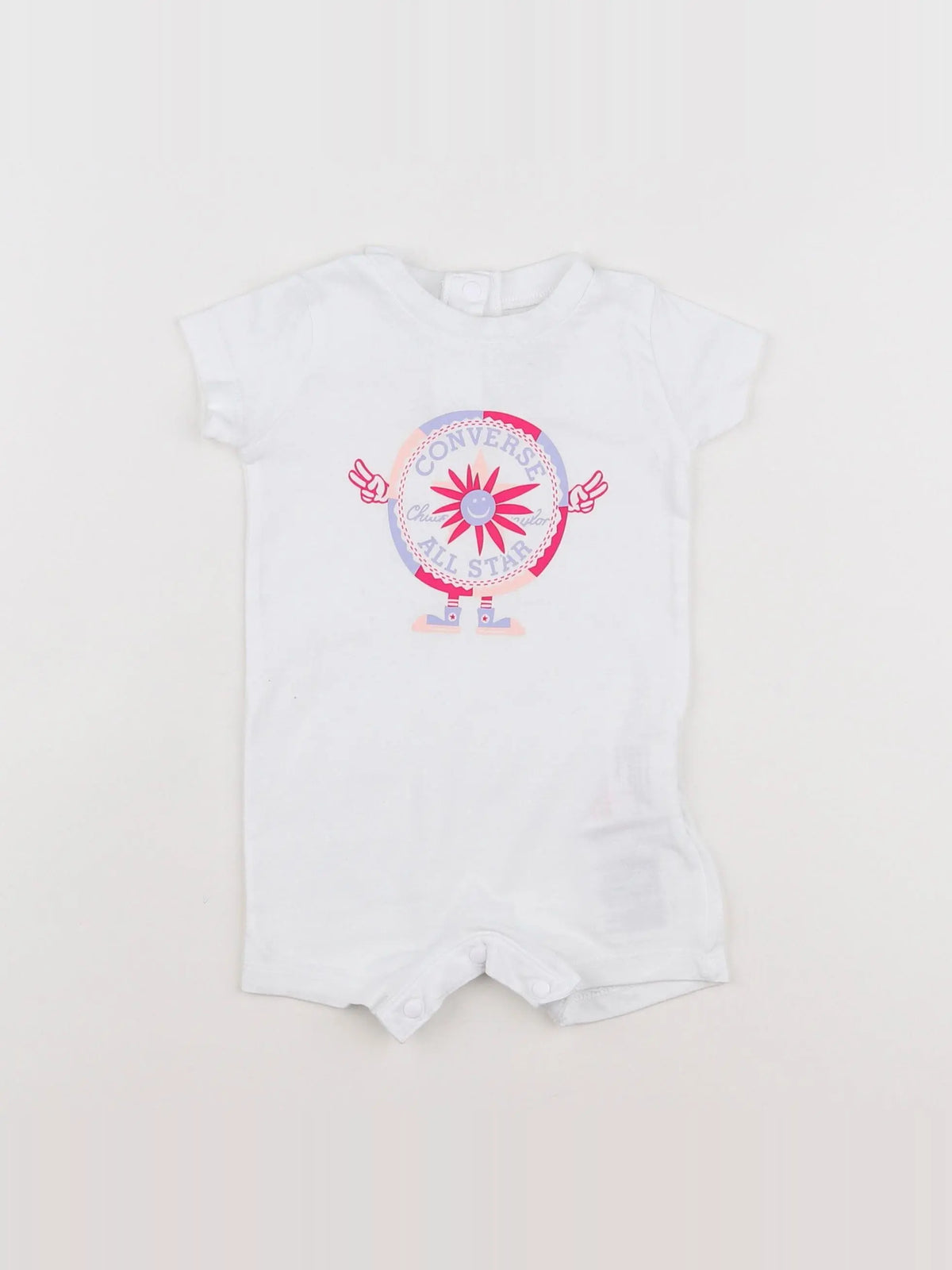 Converse - combinaison blanc, rose - 3 mois