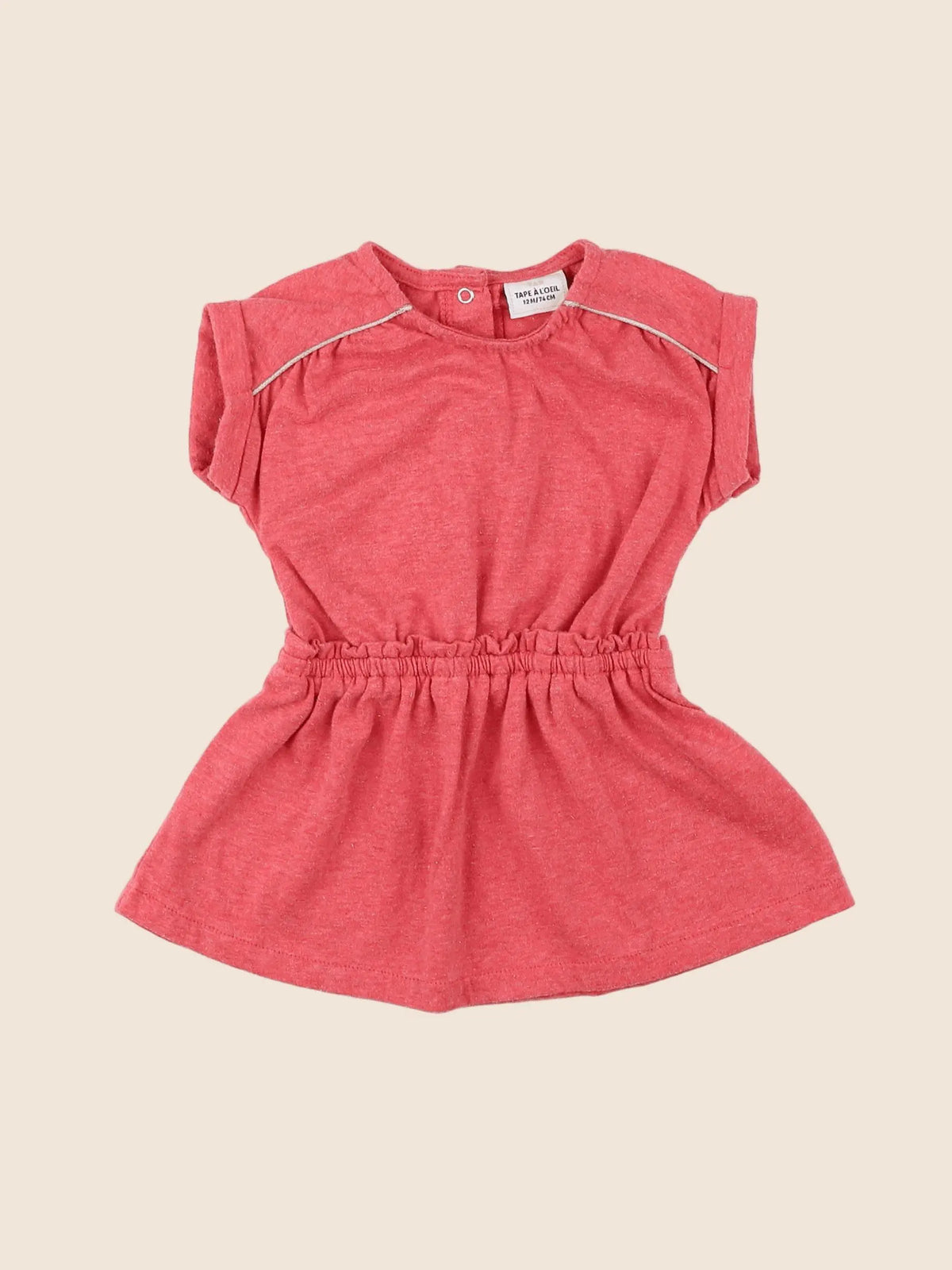 Tape à l'oeil - robe rose, or - 12 mois