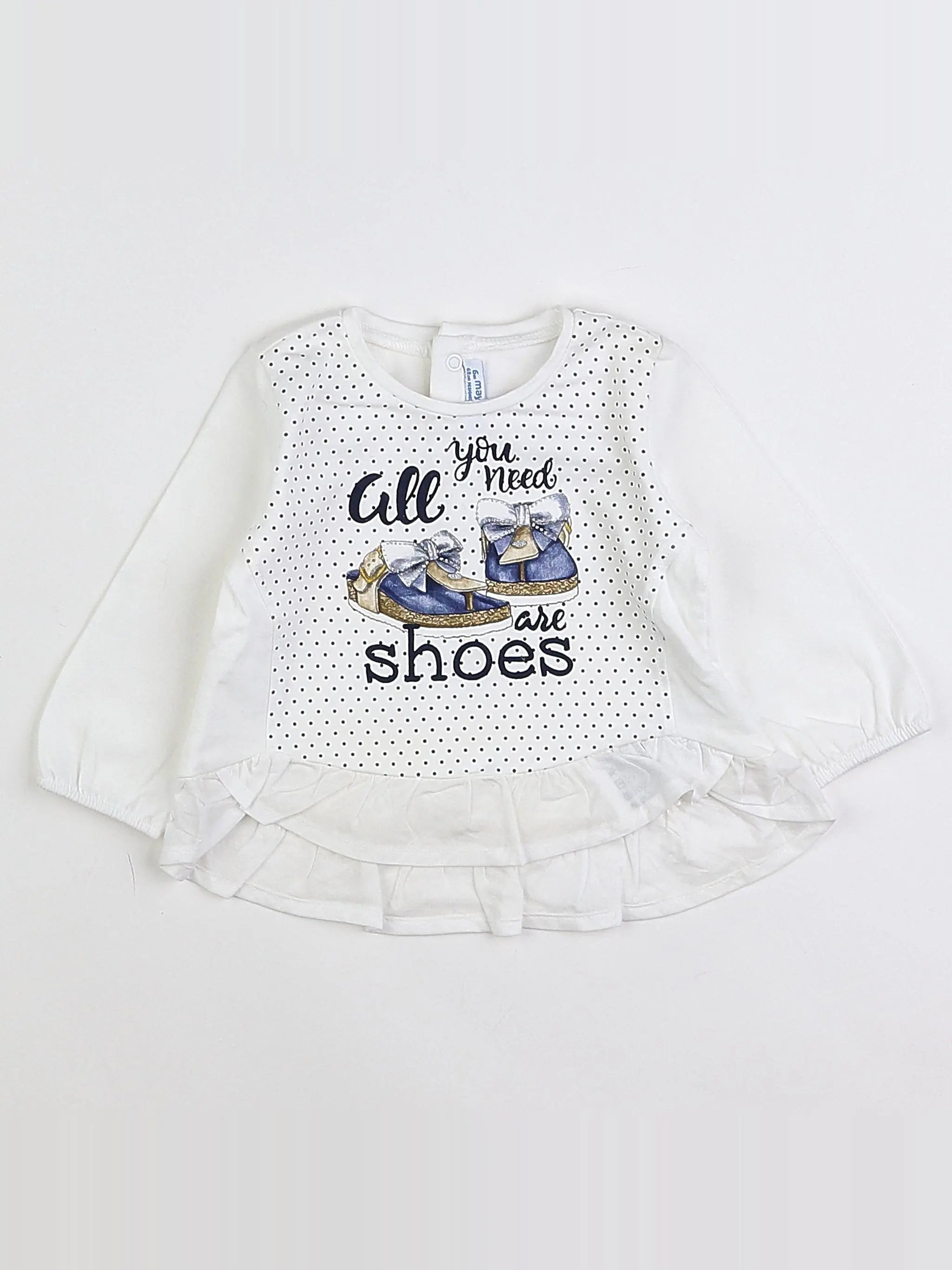 Mayoral - tee-shirt blanc (état neuf) - 6 mois