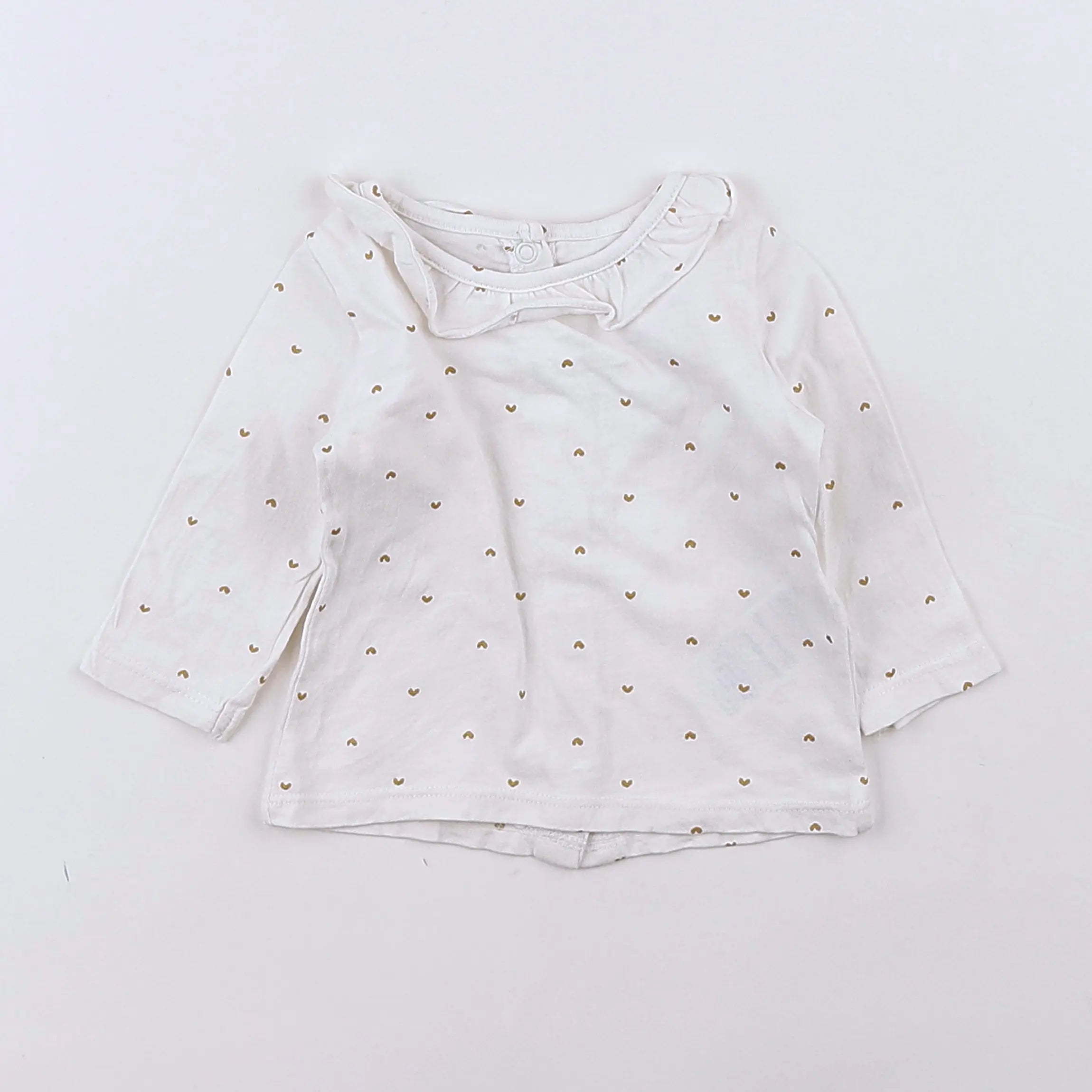 Vertbaudet - tee-shirt blanc, or - 3 mois