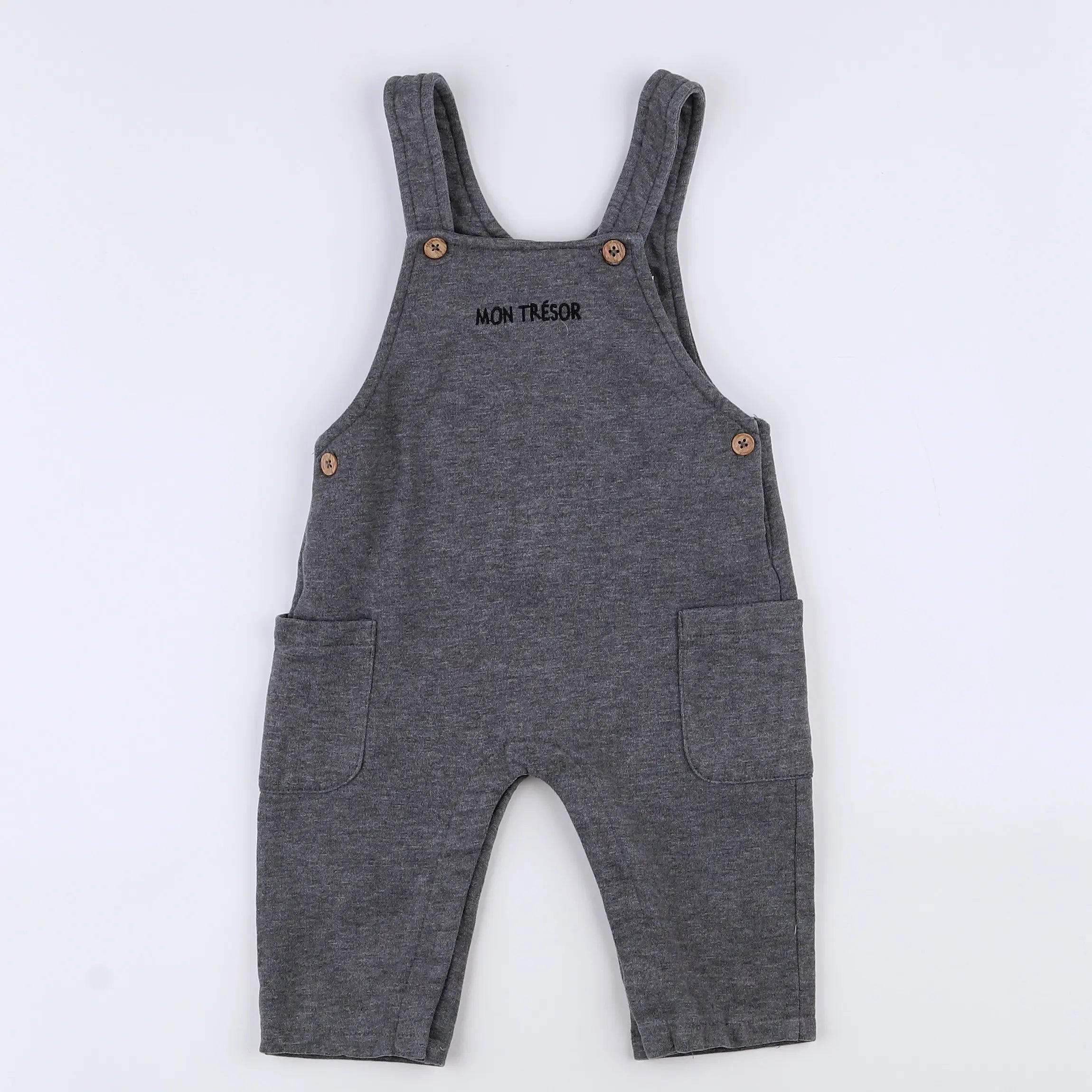 Vertbaudet - salopette gris - 12 mois