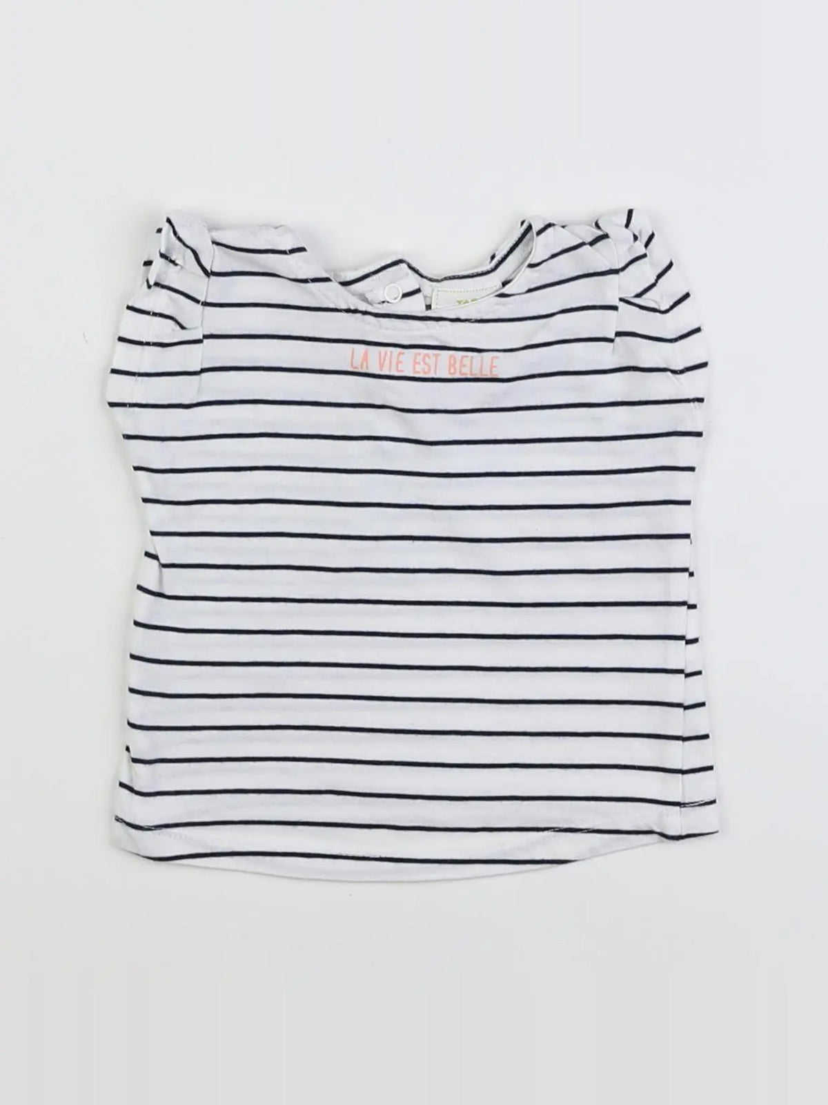 Tape à l'oeil - tee-shirt blanc, bleu - 3 mois