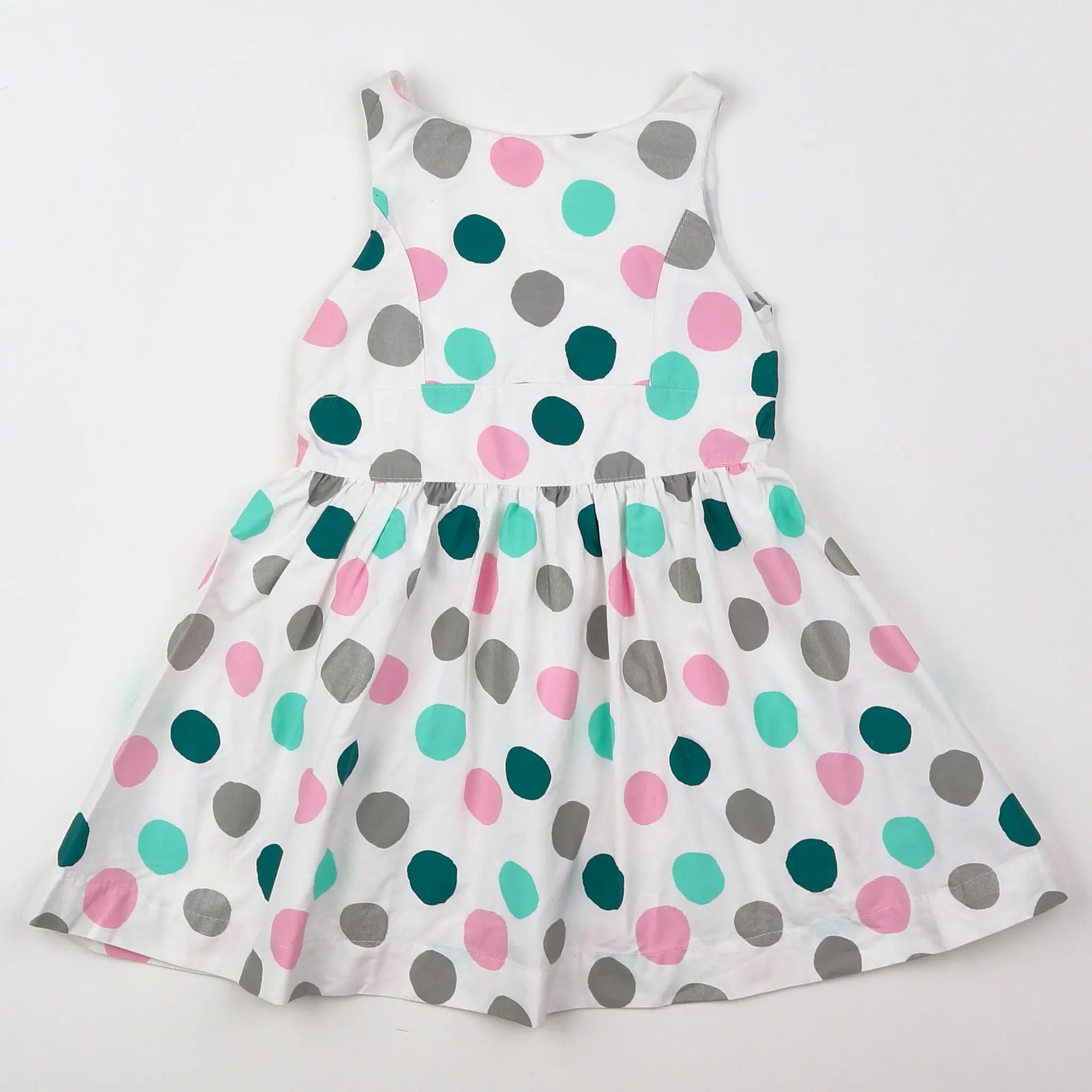 Vertbaudet - robe blanc, multicolore - 2 ans