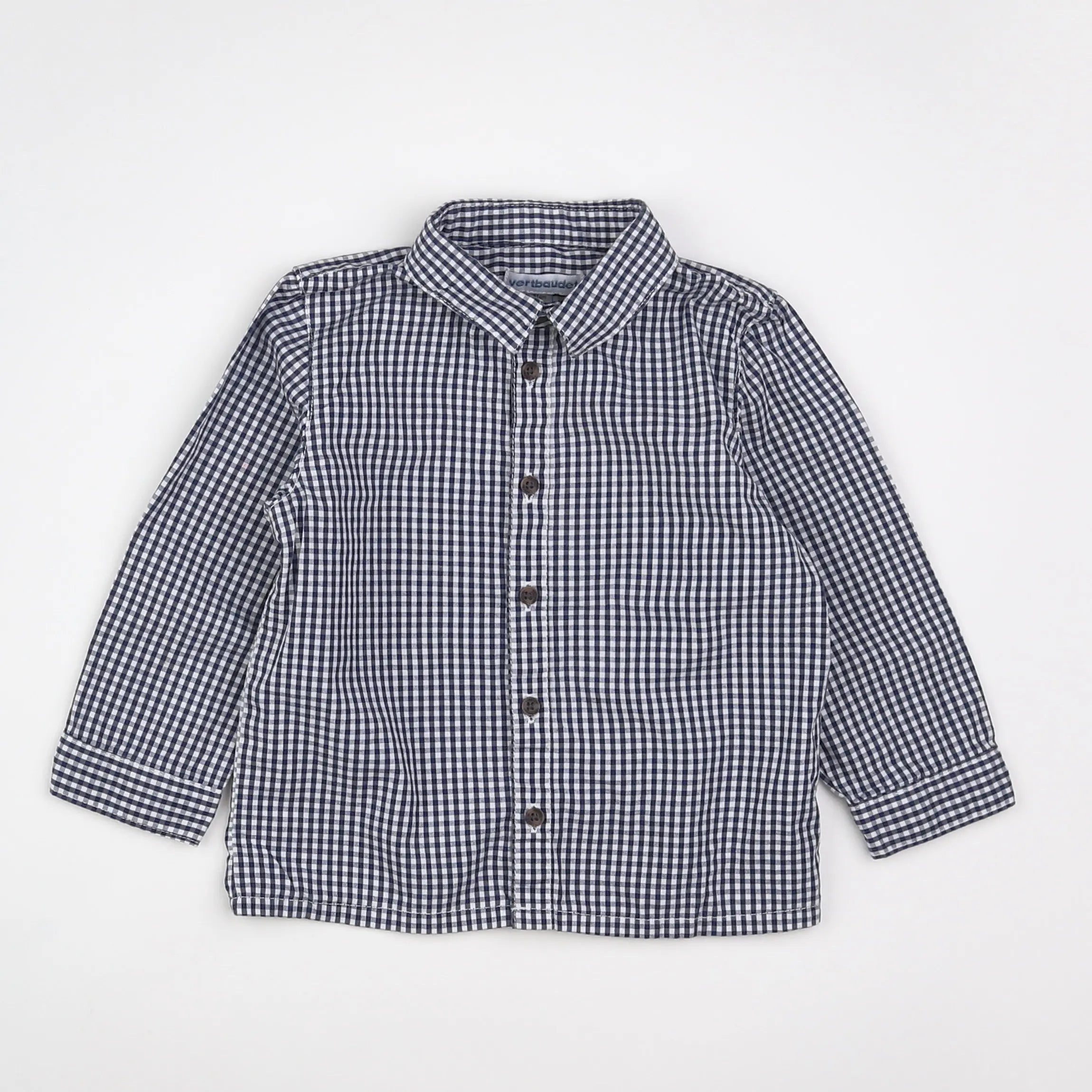 Vertbaudet - chemise blanc, bleu - 18 mois