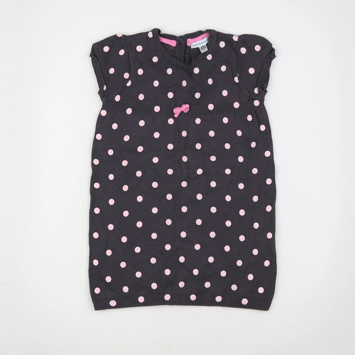 Vertbaudet - robe gris, rose - 2 ans