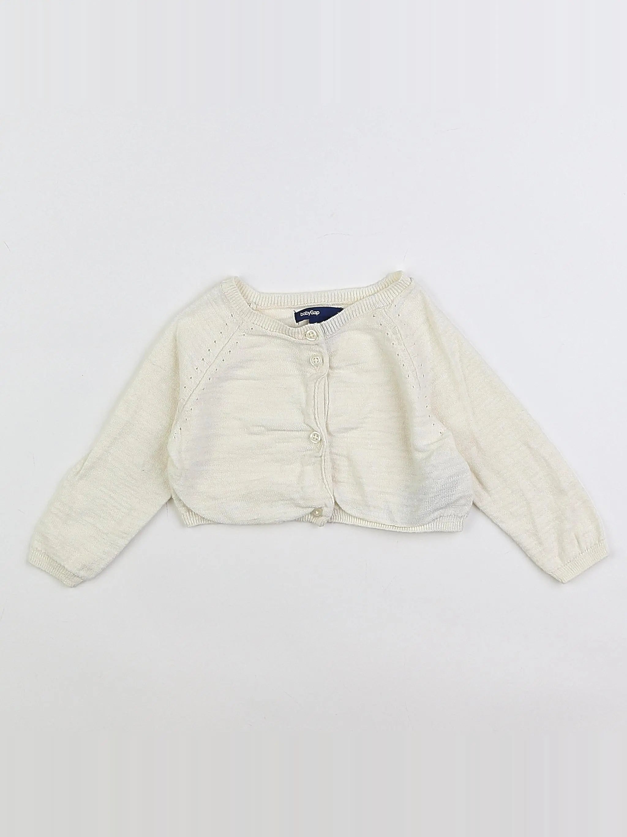 GAP - gilet blanc - 3/6 mois