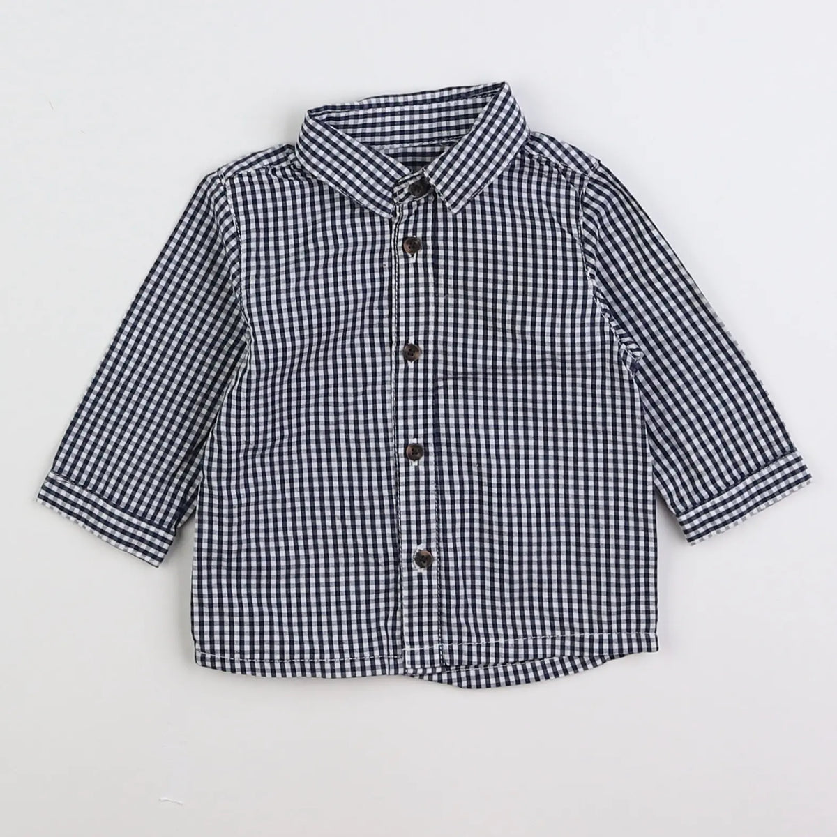 Vertbaudet - chemise bleu, blanc - 3 mois