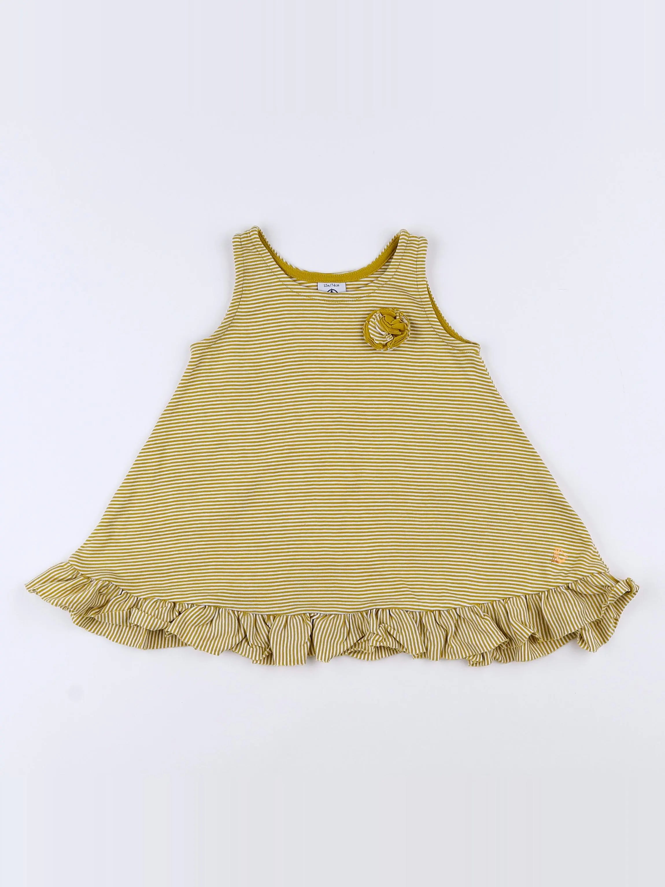 Petit Bateau - robe jaune - 12 mois