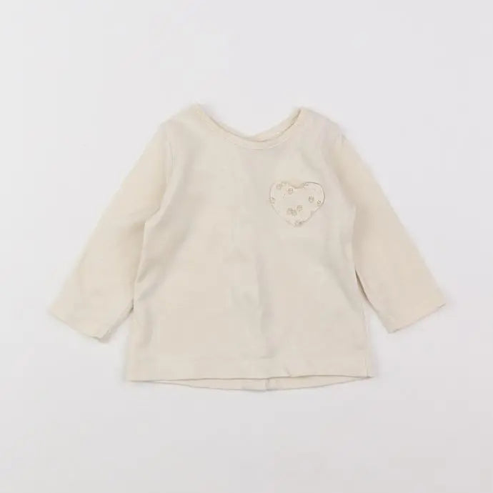 Vertbaudet - tee-shirt beige - 3 mois