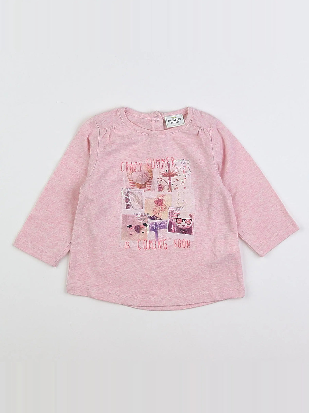 Tape à l'oeil - tee-shirt rose - 9 mois