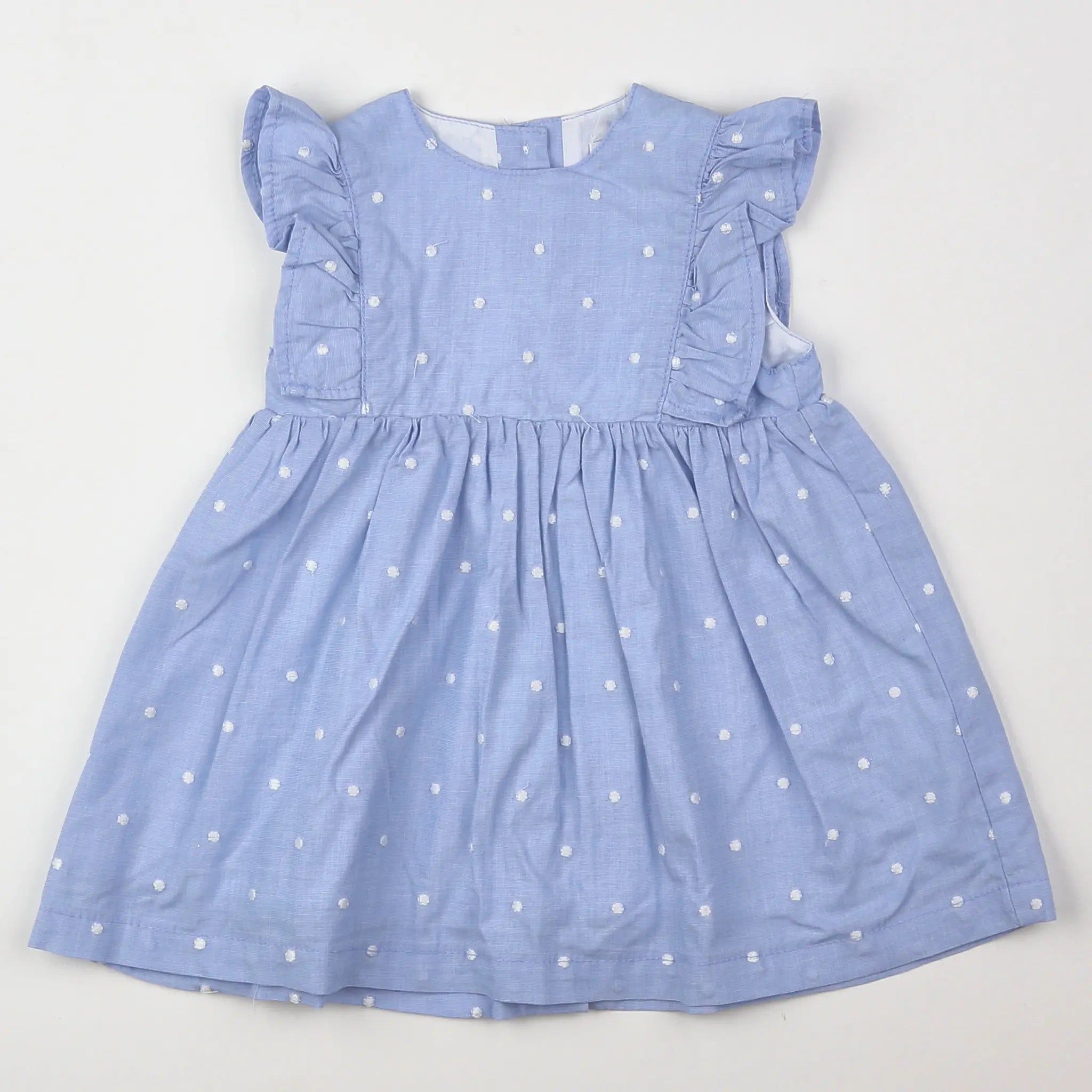 Vertbaudet - robe blanc, bleu - 12 mois