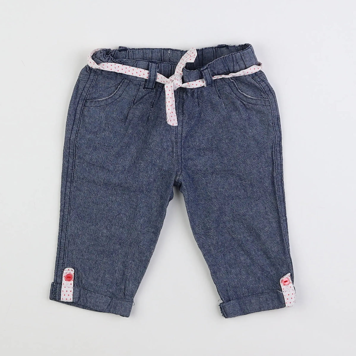 Vertbaudet - pantalon bleu - 6 mois