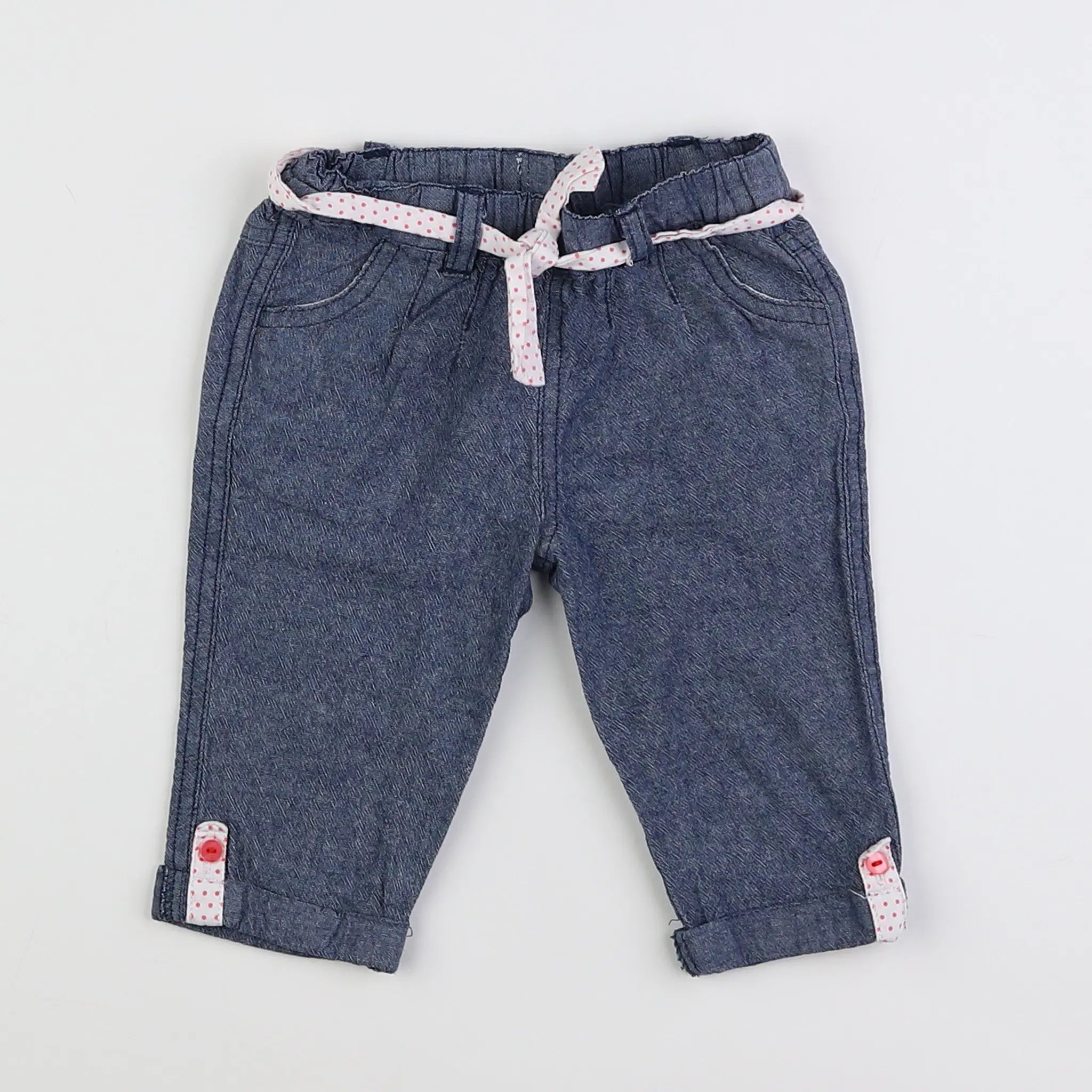 Vertbaudet - pantalon bleu - 6 mois