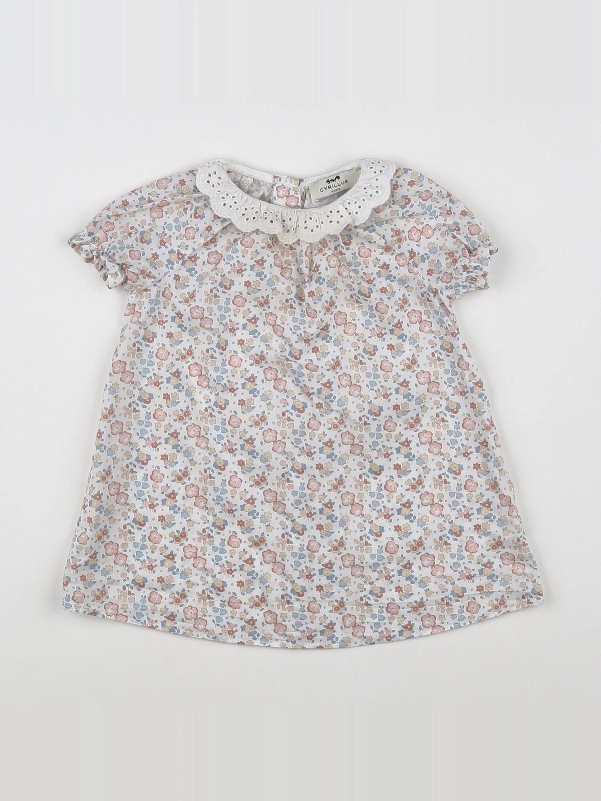 Cyrillus - robe blanc, rose - 12 mois