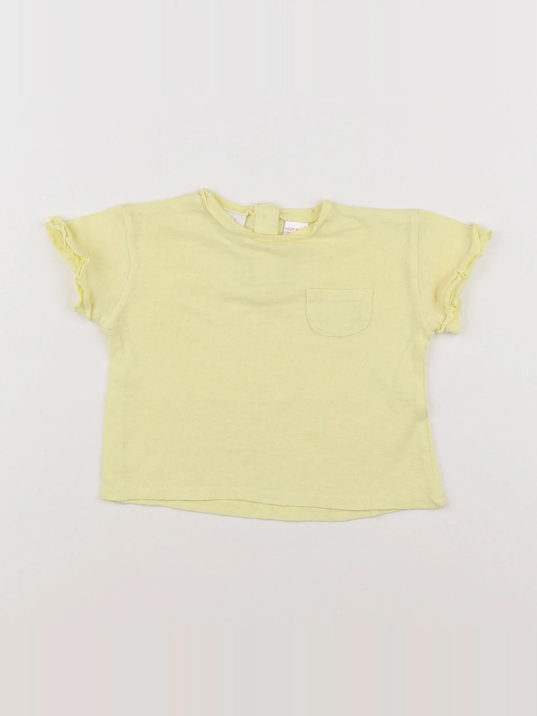 Zara - tee-shirt jaune - 3/6 mois