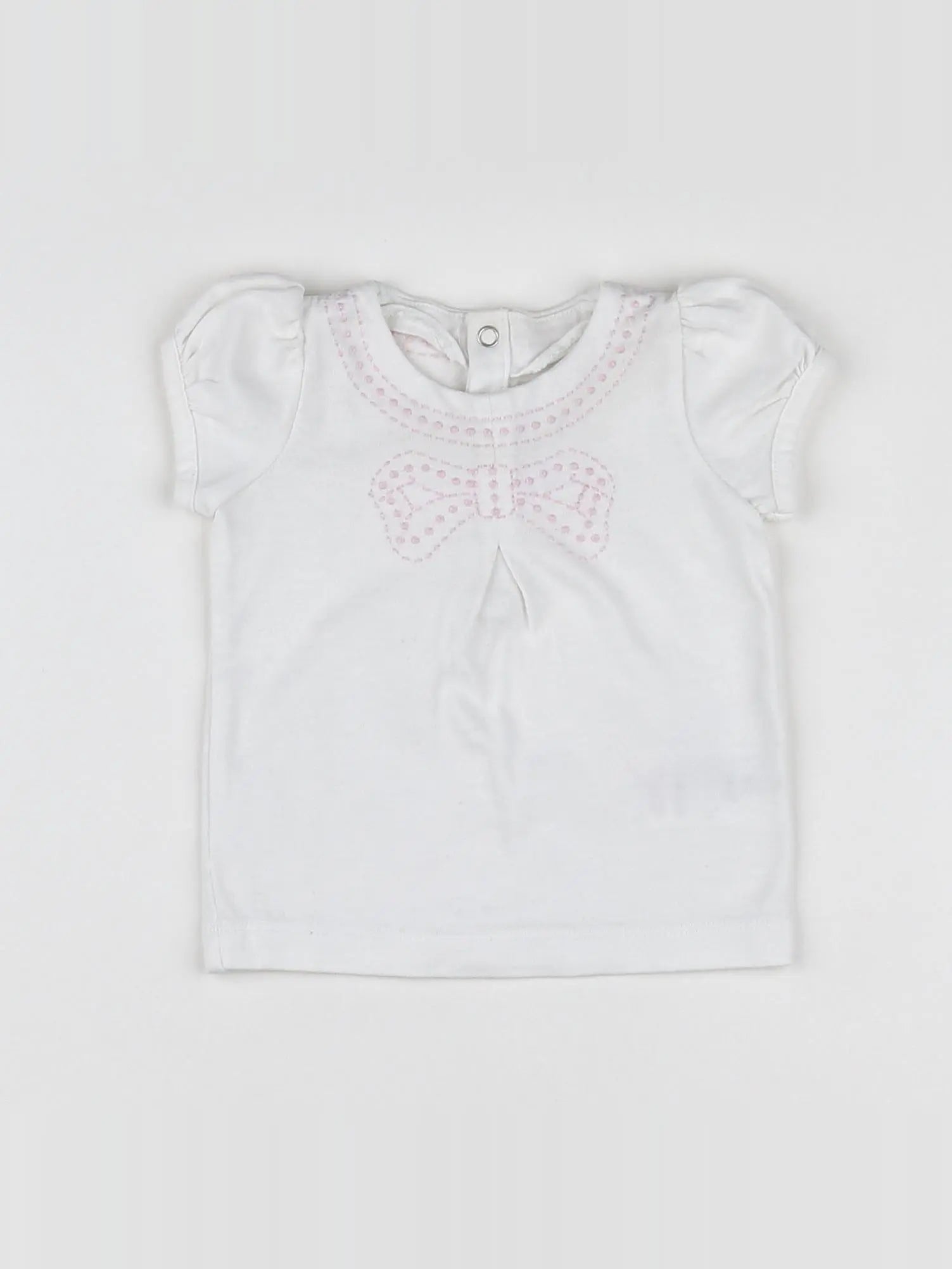 Jacadi - tee-shirt blanc, rose - 6 mois