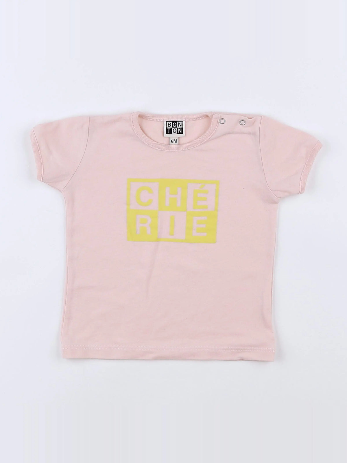 Bonton - tee-shirt rose - 6 mois