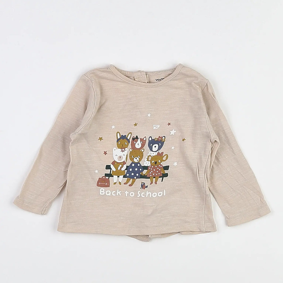 Vertbaudet - tee-shirt beige - 3 mois