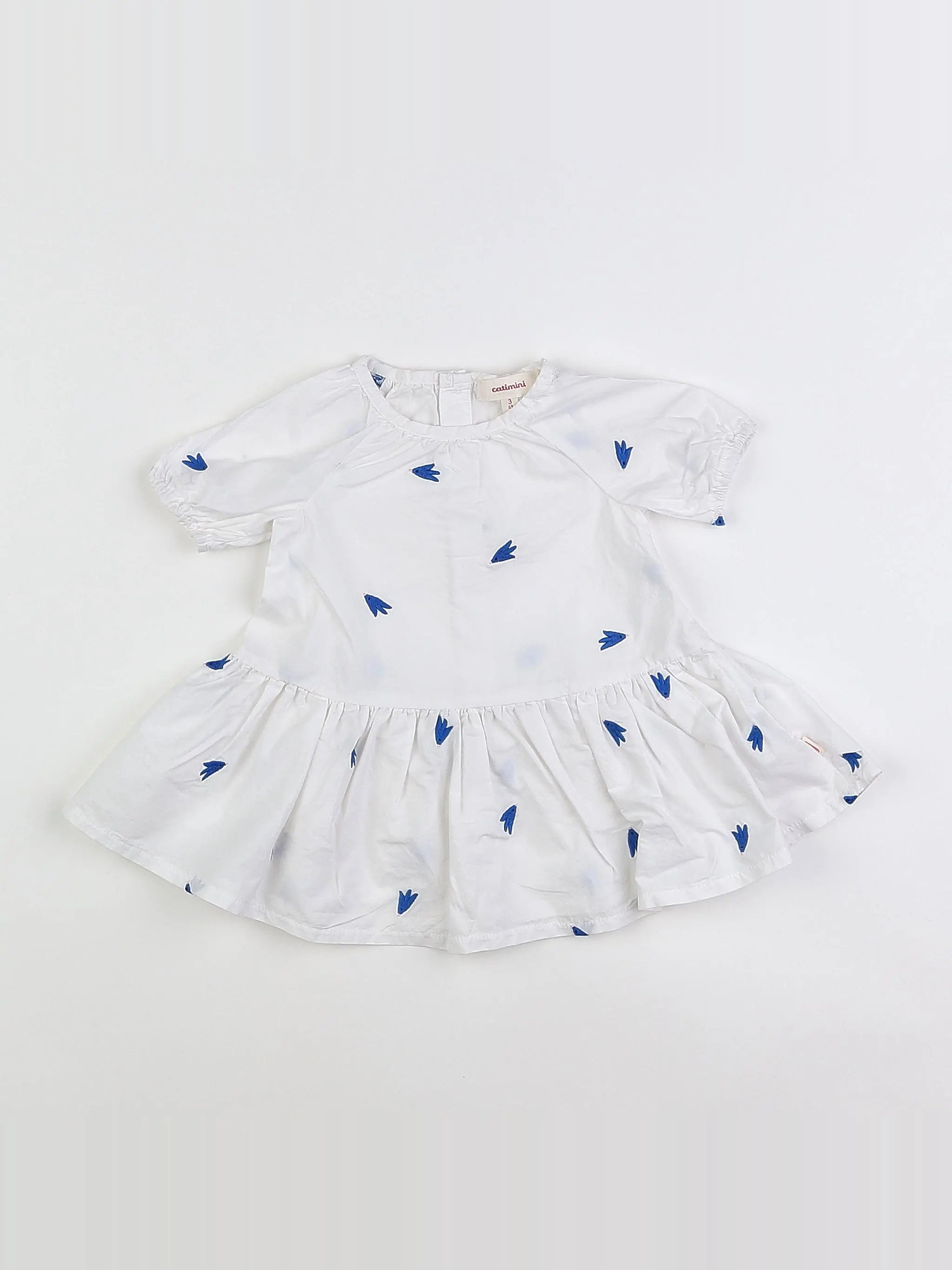 Catimini - robe blanc, bleu - 3 mois