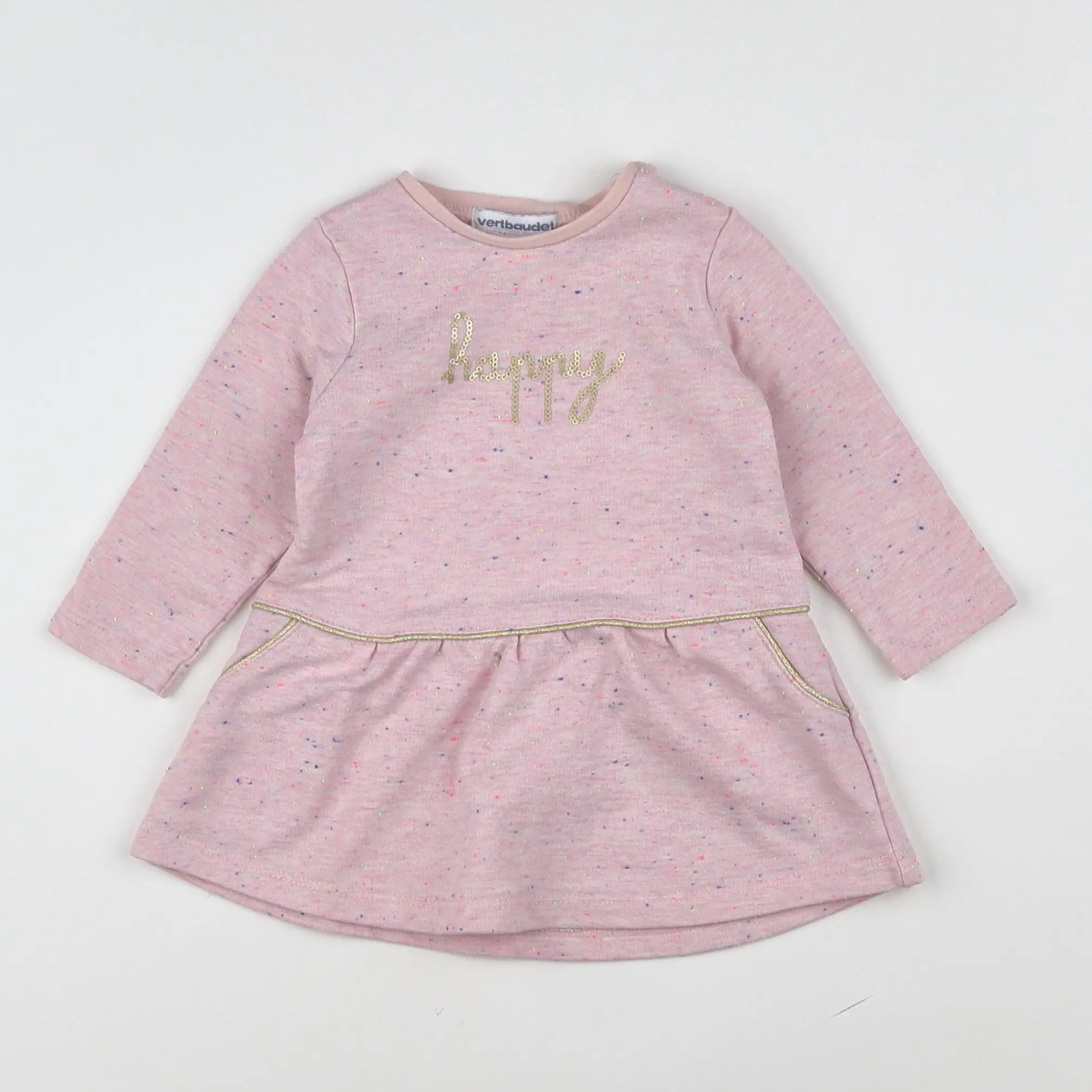 Vertbaudet - robe rose - 9 mois