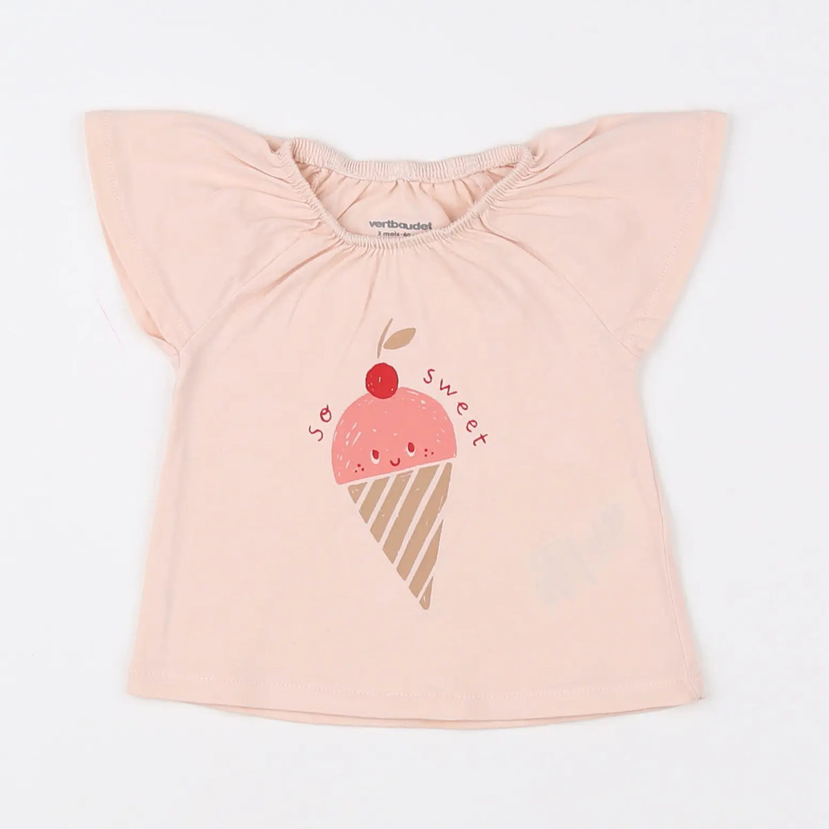 Vertbaudet - tee-shirt rose - 3 mois