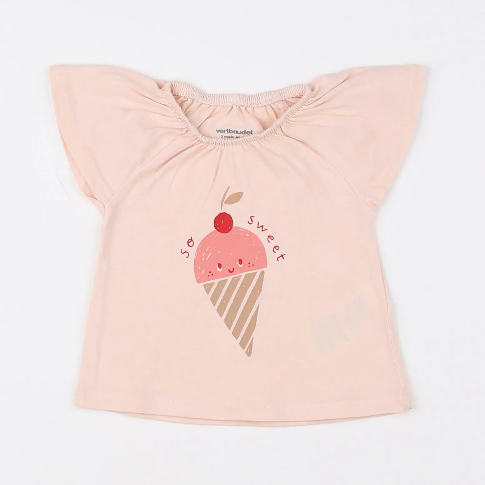 Vertbaudet - tee-shirt rose - 3 mois