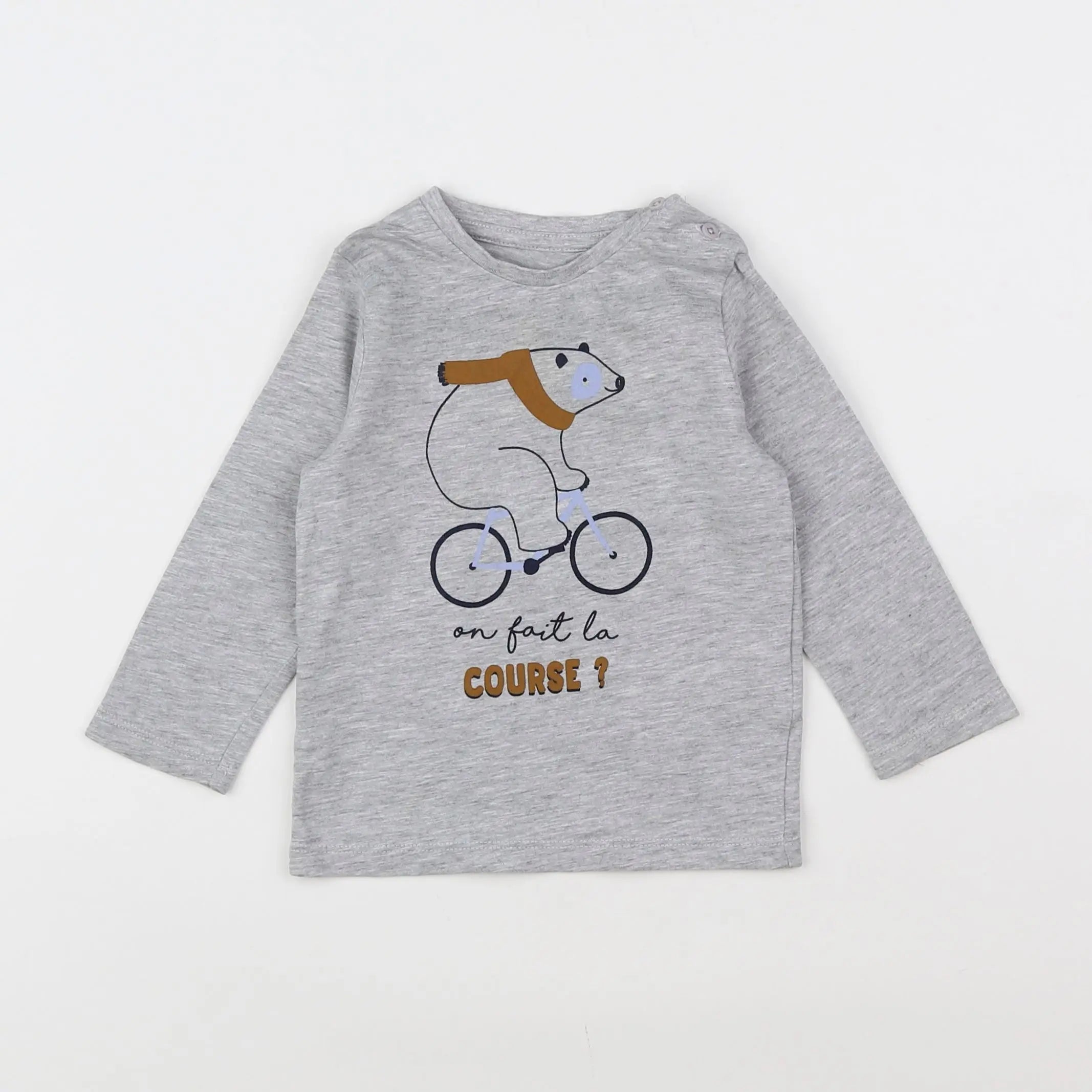 Vertbaudet - tee-shirt gris - 12 mois