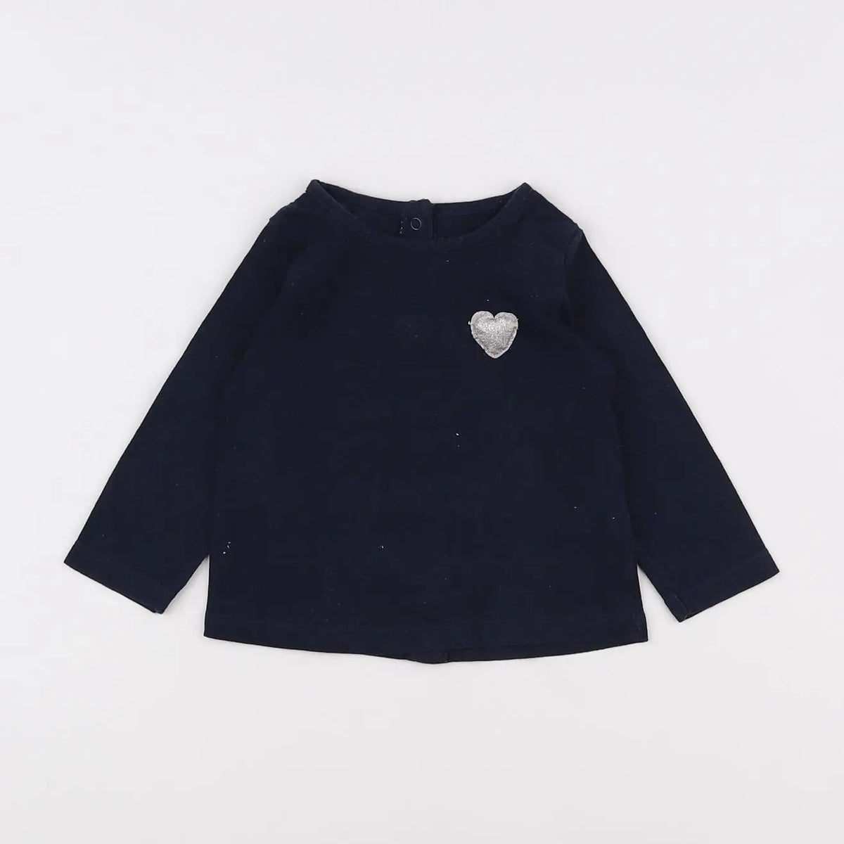 Vertbaudet - tee-shirt bleu, argent - 6 mois