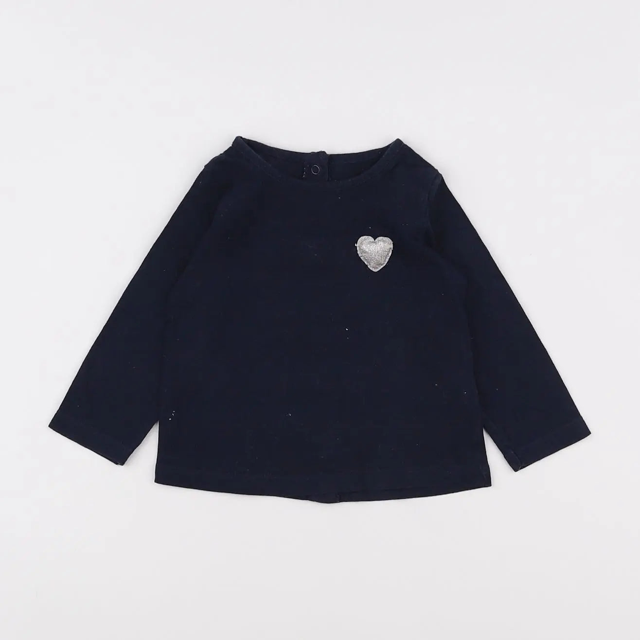 Vertbaudet - tee-shirt bleu, argent - 6 mois