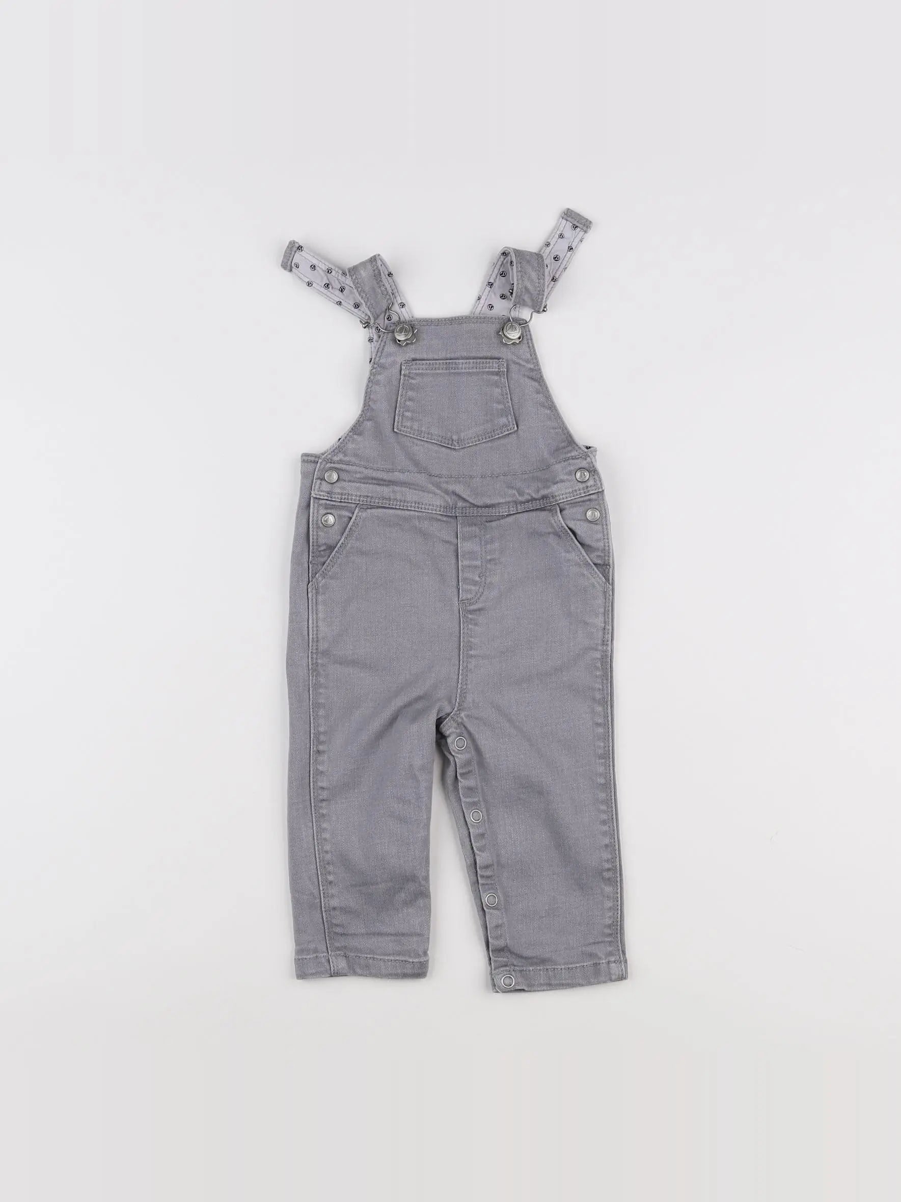 Petit Bateau - salopette gris - 6 mois