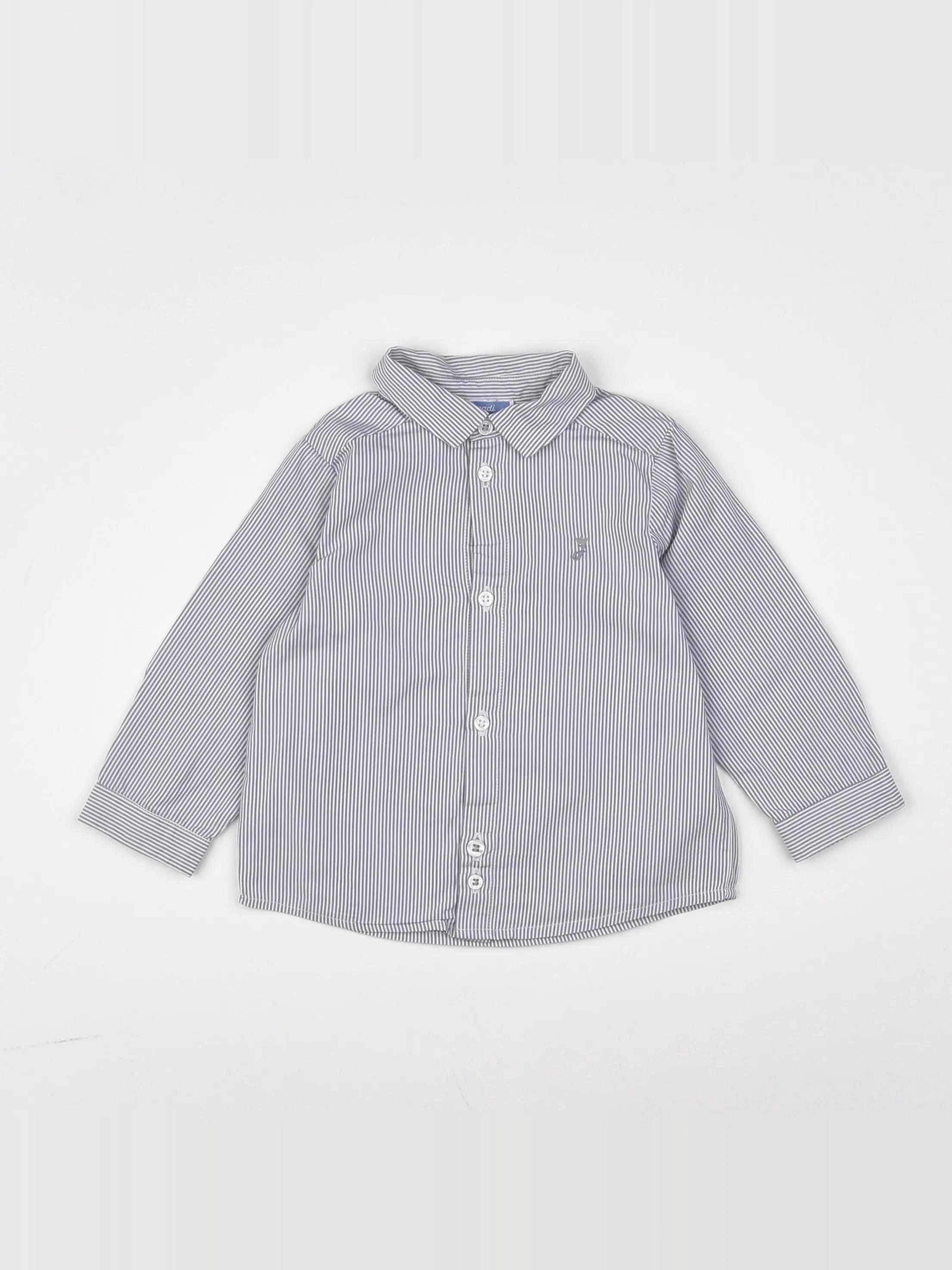 Jacadi - chemise blanc, gris - 12 mois